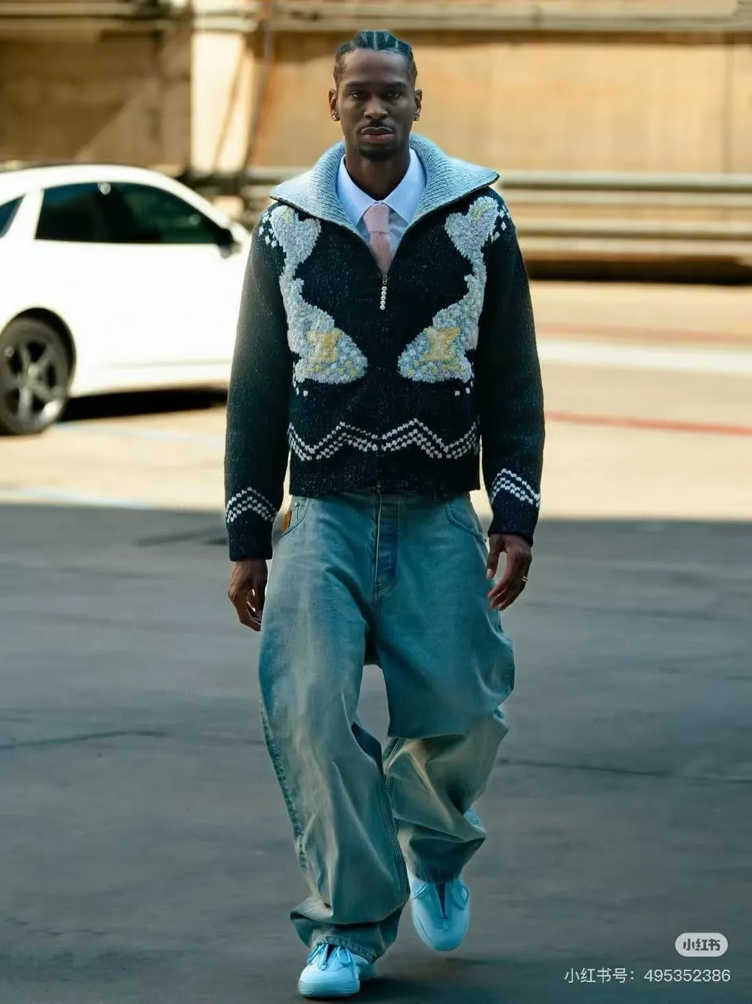 Louis Vuitton/Louis Vuitton 25Fw Nigo joint Pisces knitted jacket